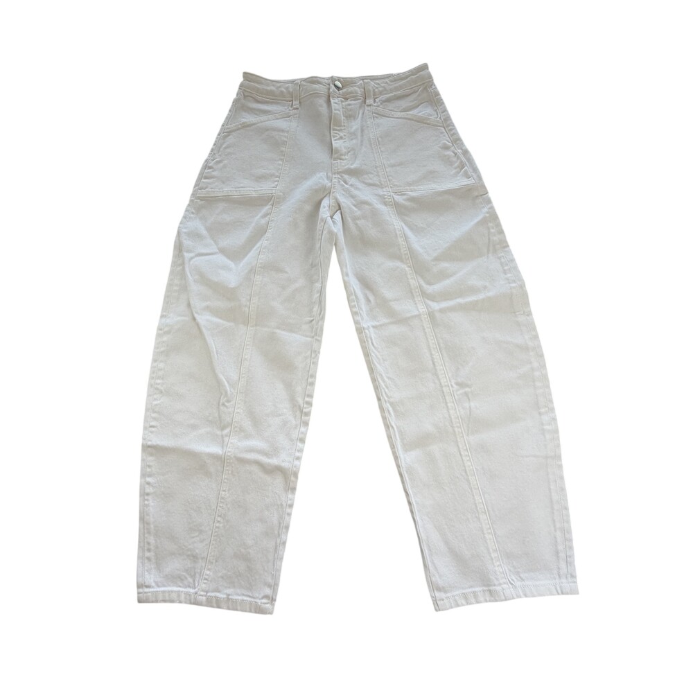 Flying Monkey Jeans Womens 29 White High Rise Billie Barrel Jean Stretch 30x27